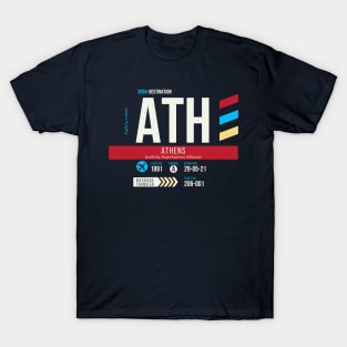 Athens (ATH) Airport Code Baggage Tag T-Shirt